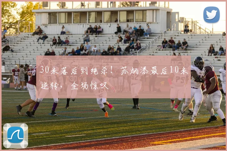 30米落后到绝杀！苏炳添最后10米逆转，全场惊叹
